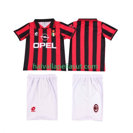 Jalkapallo Pelipaidat/Peliasut AC Milan Retro Lasten Kotipaita 1996 1997 Lyhythihainen